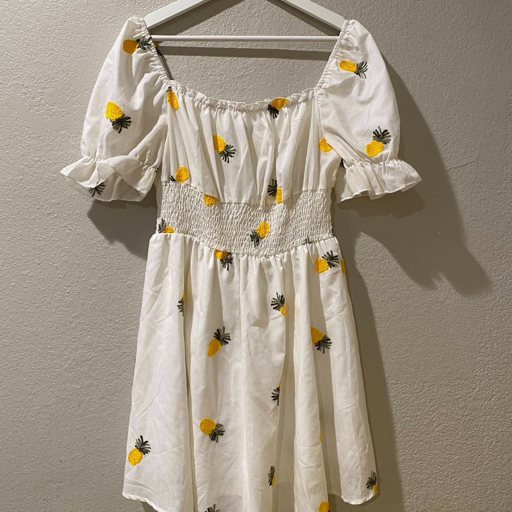 Pineapple Print Short Dress